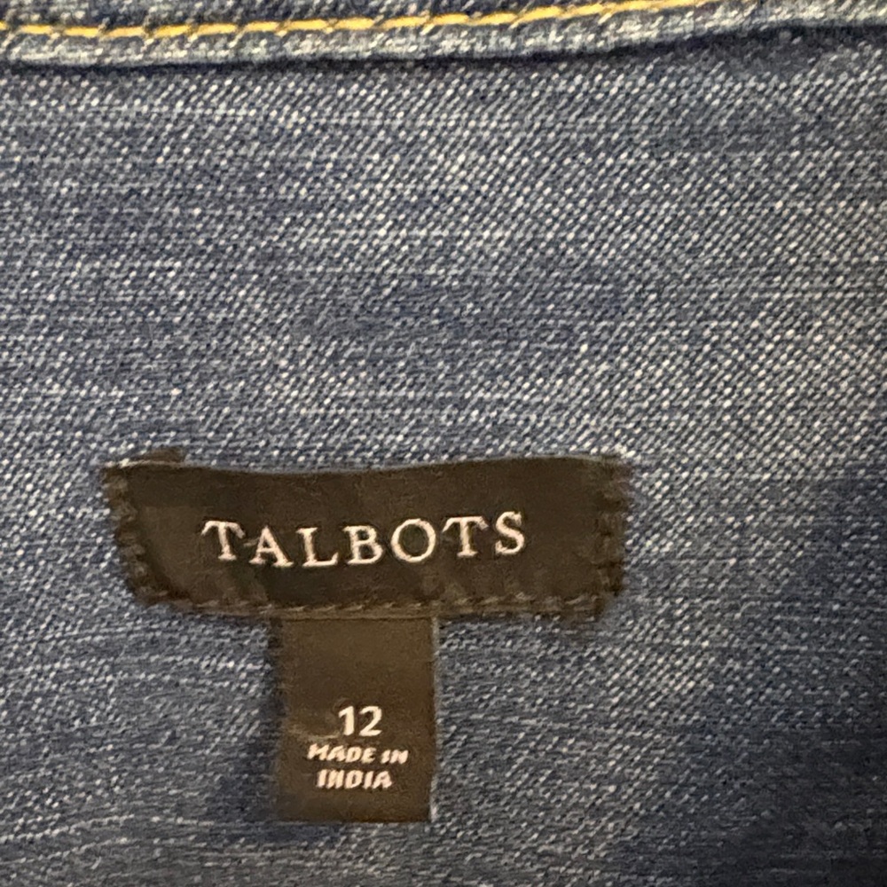 Talbots Blue Denim Dress size 12 like new - Picture 2 of 7